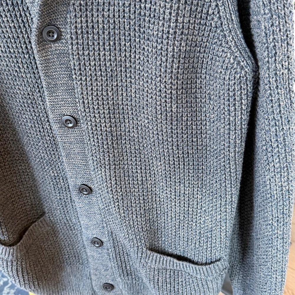 L.L. Bean Men's Charcoal Cardigan Sweater - Picture 5 of 7